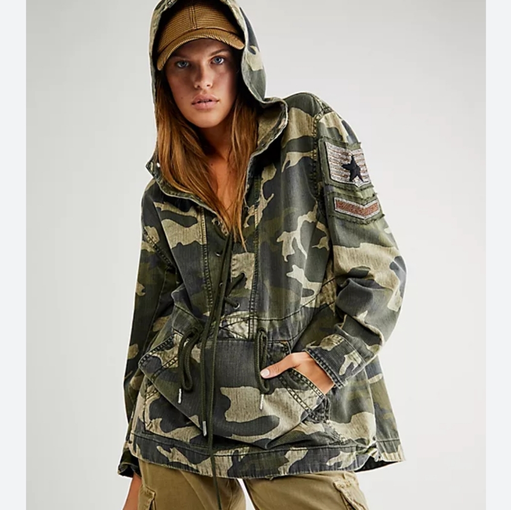 Nwt free people ember printed camo sz med